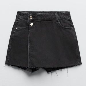 Like New Zara Black Denim Skort Size Xs